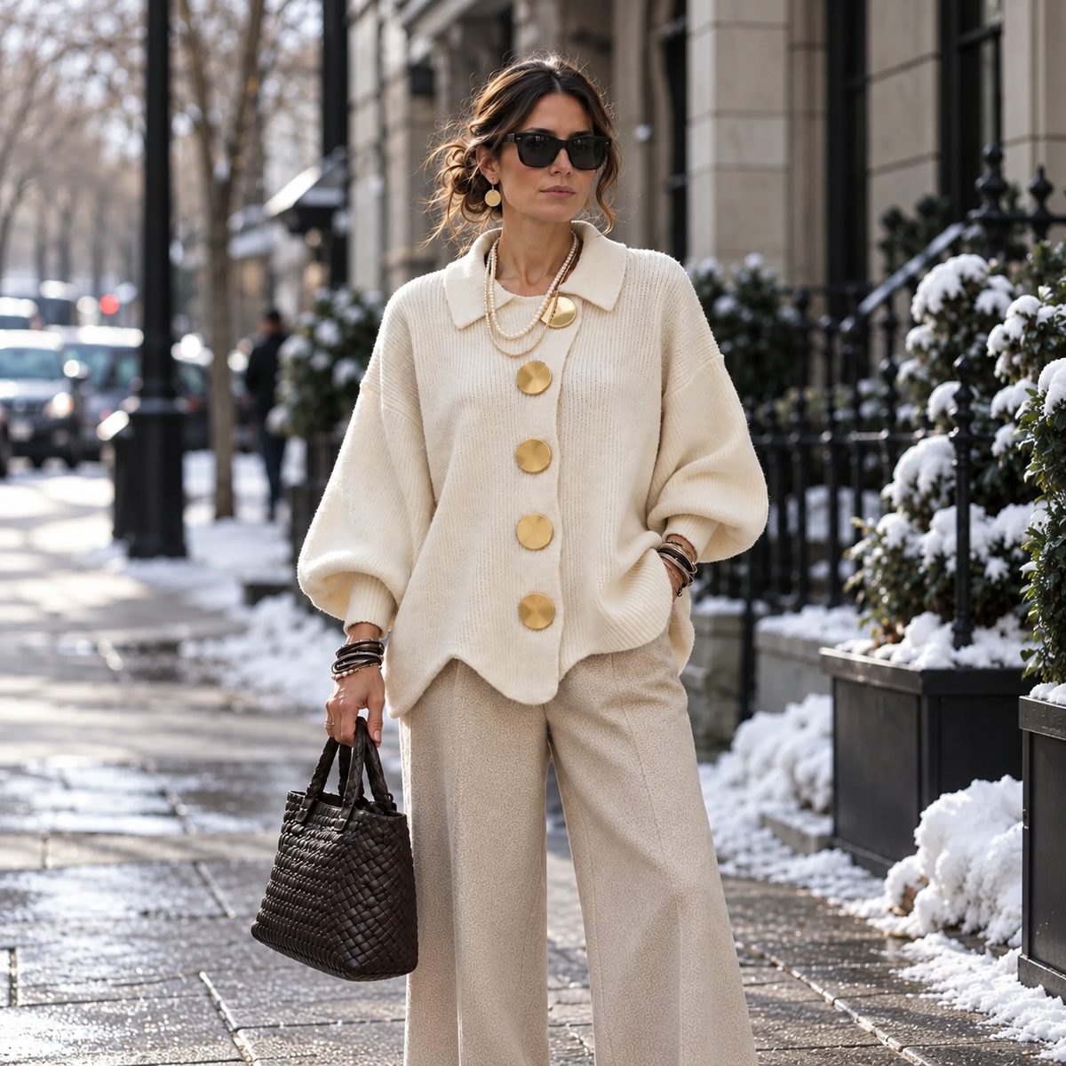 Aurum Oversized Button Cardigan