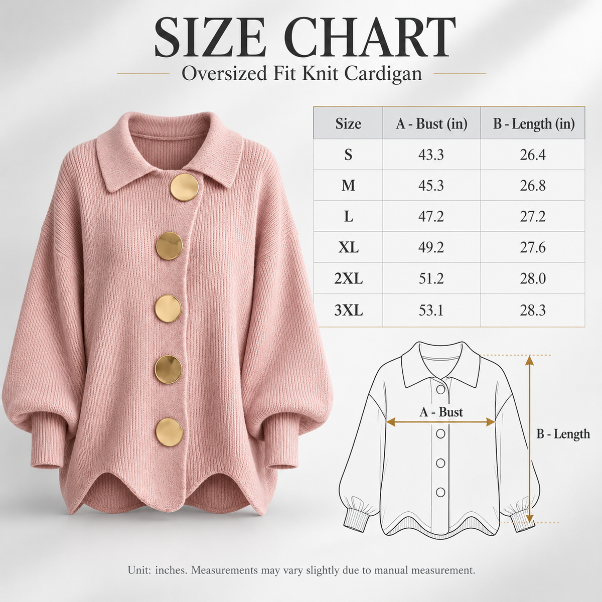 Aurum Oversized Button Cardigan